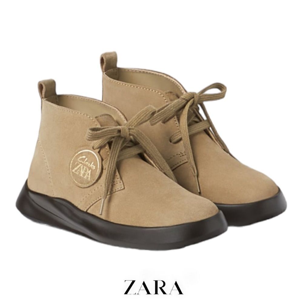 ZARA Kids | Beige | CLARKS® X ZARA LEATHER ANKLE BOOTS